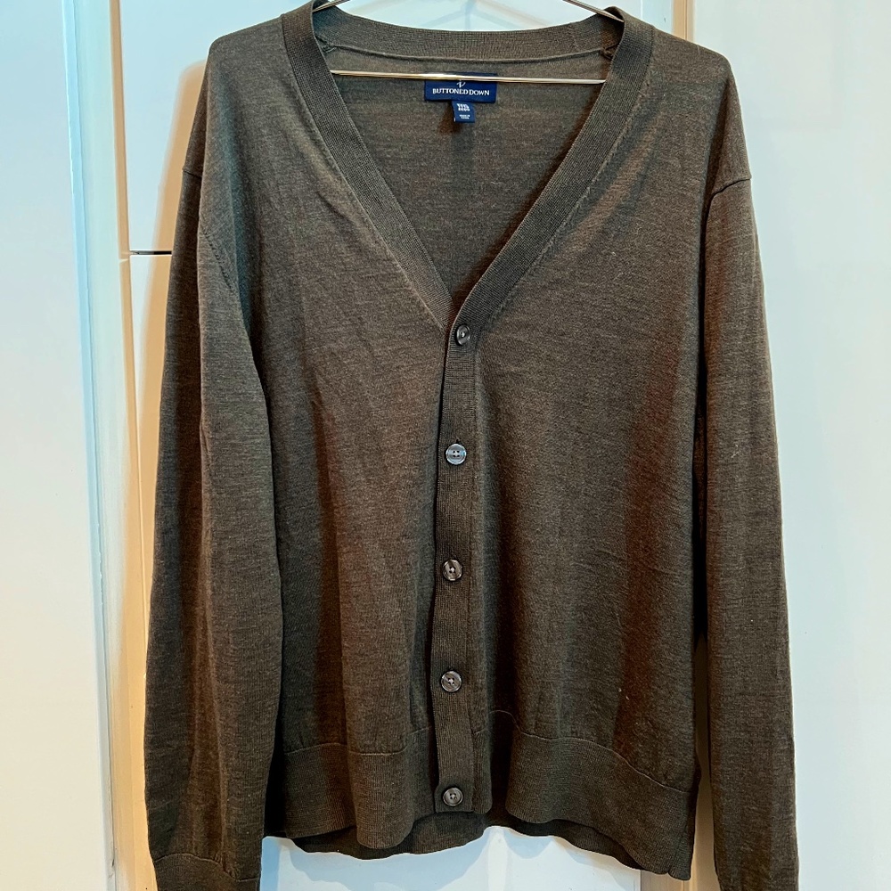 Olive Green Buttoned Down Cardigan XXL